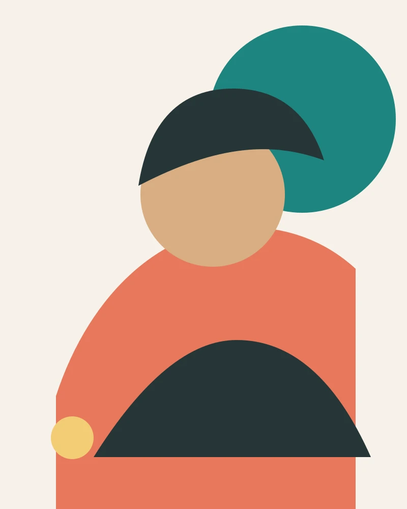 Ilustrasi geometris potret Rio Ardi Ferdian